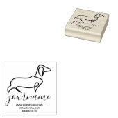 Dachshund-hondenras Canine Kennel Lijntekening Rubberstempel (Gestempeld)