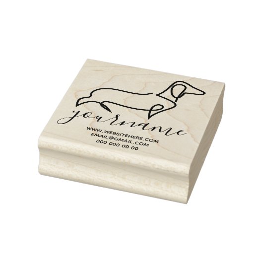 Dachshund Hondenras Canine Kennel Line Art Drawing Rubberstempel (Stempel)