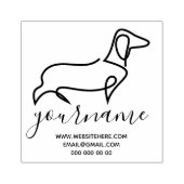 Dachshund Hondenras Canine Kennel Line Art Drawing Rubberstempel (Afrduk)