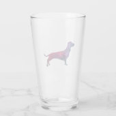 Dachshund Hondenras Geo Silhouette Paars Glas (Achterkant)