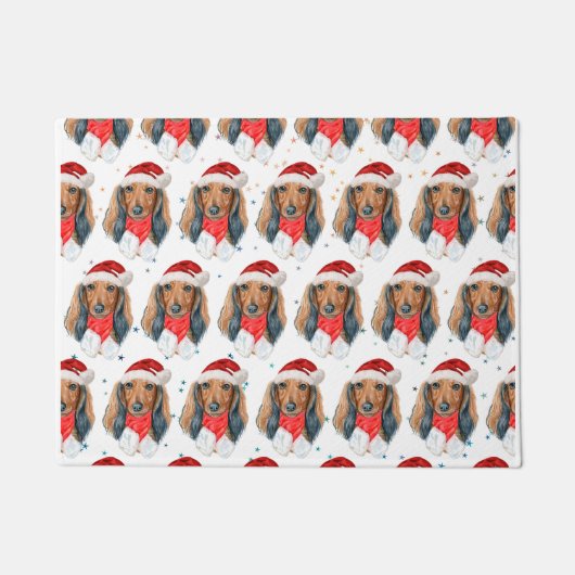 Dachshund hondenras Kerstmis Deurmat (Voorkant)