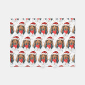 Dachshund Hondenras Kerstmis Fleece Deken (Voorkant (Horizontaal))
