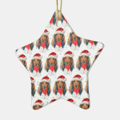 Dachshund Hondenras Kerstmis Keramisch Ornament (Links)