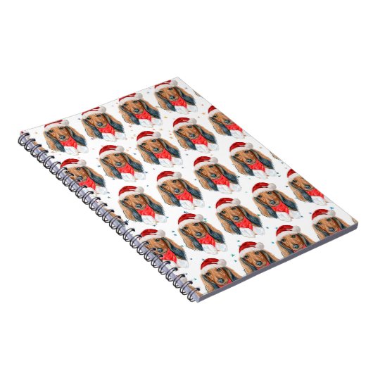 Dachshund Hondenras Kerstmis Notitieboek (Rechterzijde)