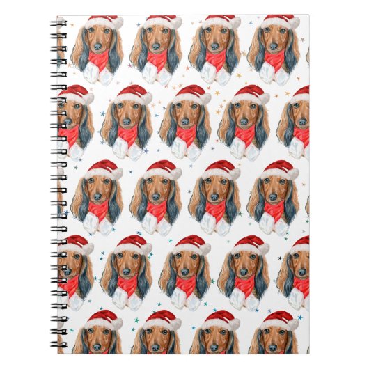 Dachshund Hondenras Kerstmis Notitieboek (Voorkant)