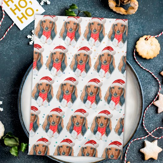 Dachshund Hondenras Kerstmis Theedoek