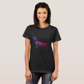 Dachshund Hondenras Silhouette Geometric Pattern I T-shirt (Voorkant volledig)