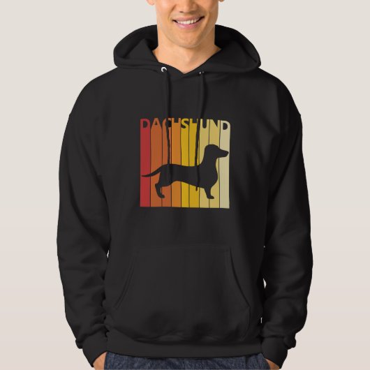 Dachshund Hondenras Silhouette Hoodie (Voorkant)