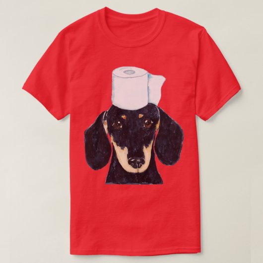Dachshund-hondentoilet Schilderen T-shirt (Design voorkant)