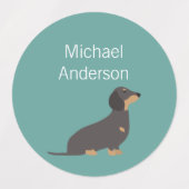 Dachshund-hondkleuren waterdicht etiket labels (Design 2)