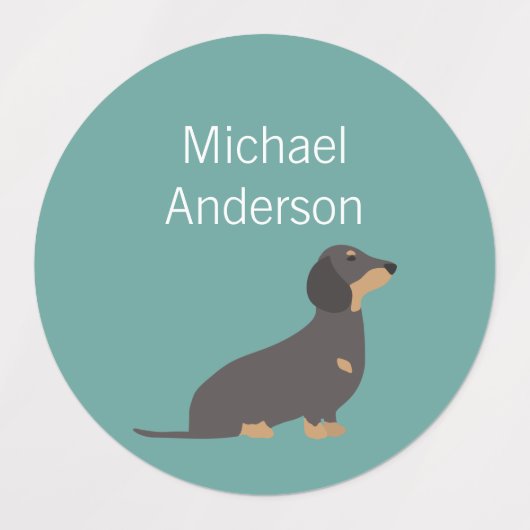 Dachshund-hondkleuren waterdicht etiket labels (Design 2)