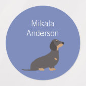 Dachshund-hondkleuren waterdicht etiket labels (Design 1)