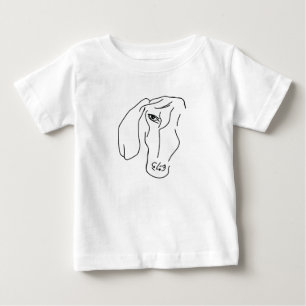 Dachshund Hoofd, Art Tekening Baby T-shirt