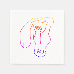 Dachshund hoofd, kunst tekening papieren servetten