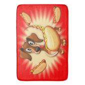 Dachshund Hot Dog Badmat (Voorkant Verticaal)