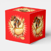 Dachshund Hot Dog Bedankdoosjes (Achterkant)