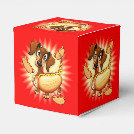 Dachshund Hot Dog Bedankdoosjes (Achterkant)