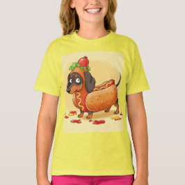 Dachshund-Hot Dog beroemd gemaakt door Natasha Us T-shirt