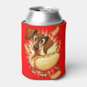 Dachshund Hot Dog Blikjeskoeler (Blikje Voorkant)