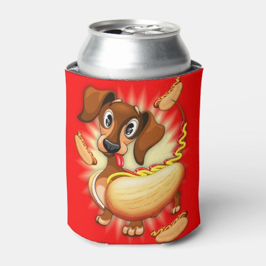 Dachshund Hot Dog Blikjeskoeler (Blikje Voorkant)