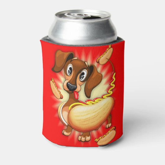 Dachshund Hot Dog Blikjeskoeler (Blikje Achterkant)