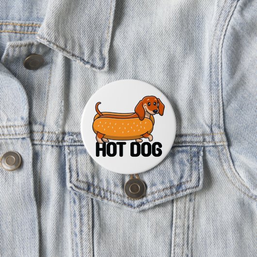 Dachshund Hot Dog Button (In situ)