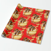 Dachshund Hot Dog Cadeaupapier (Uitgerold)
