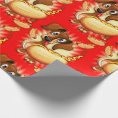 Dachshund Hot Dog Cadeaupapier (Hoek)