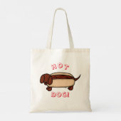 Dachshund Hot Dog Canvas tas (Achterkant)