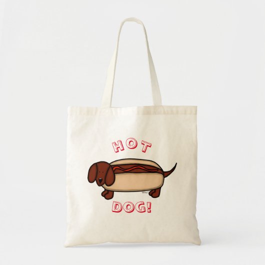 Dachshund Hot Dog Canvas tas (Voorkant)