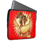 Dachshund Hot Dog Cute and Funny Character Laptop Sleeve (Voorkant Rechts)