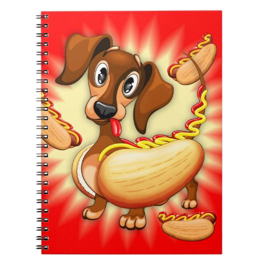 Dachshund Hot Dog Cute and Funny Character Notitieboek (Voorkant)