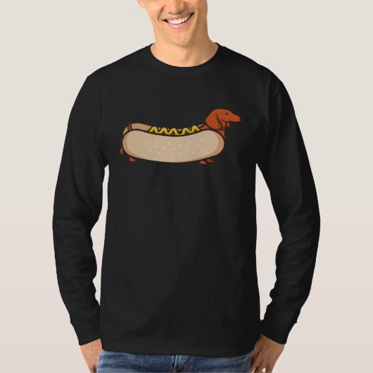 Dachshund Hot Dog Cute Weenie Wiener Dog T-shirt (Voorkant)