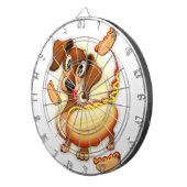 Dachshund Hot Dog Dartbord (Voorkant Rechts)