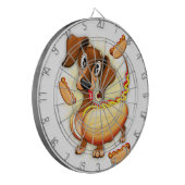 Dachshund Hot Dog Dartbord (Voorkant Links)