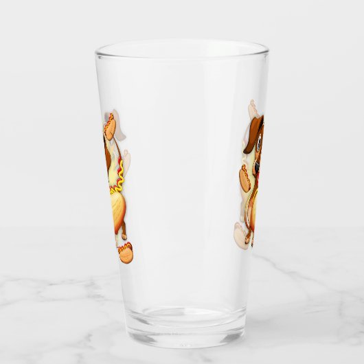 Dachshund Hot Dog Glas (Links)