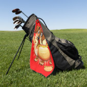 Dachshund Hot Dog Golfhanddoek (Groen)