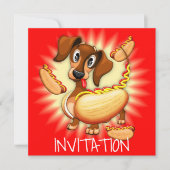 Dachshund Hot Dog Kaart (Voorkant)