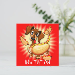Dachshund Hot Dog Kaart