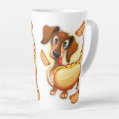Dachshund Hot Dog Latte Mok (Rechterhoek)