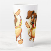 Dachshund Hot Dog Latte Mok (Voorkant)