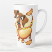 Dachshund Hot Dog Latte Mok (Rechts)