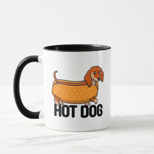 Dachshund Hot Dog Mok (Links)