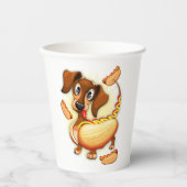 Dachshund Hot Dog Papieren Bekers (Voorkant)