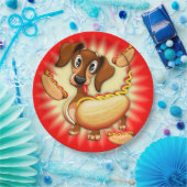Dachshund Hot Dog Papieren Bordje (Feest)