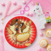 Dachshund Hot Dog Papieren Bordje (Feest)