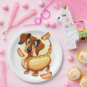 Dachshund Hot Dog Papieren Bordje (Feest)