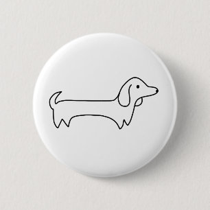 DACHSHUND, HOT DOG, SAUSAGE DOG, CUTE, HONDENLIEFH RONDE BUTTON 5,7 CM