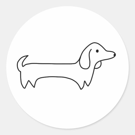 DACHSHUND, HOT DOG, SAUSAGE DOG, CUTE, HONDENLIEFH RONDE STICKER (Voorkant)
