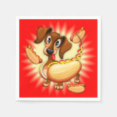 Dachshund Hot Dog Servet (Voorkant)